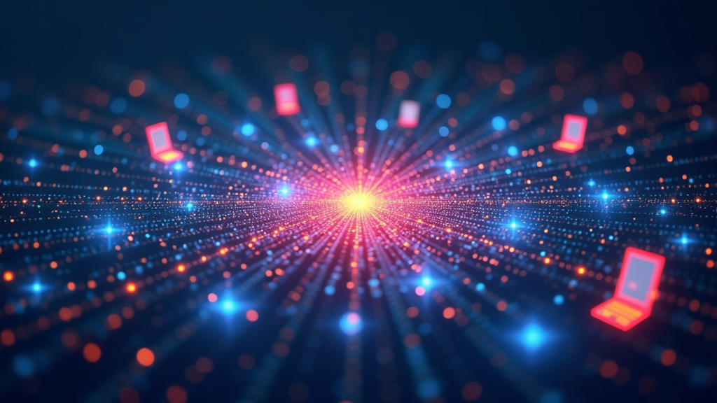 Colorful radar-like abstract illustration representing electromagnetic fields